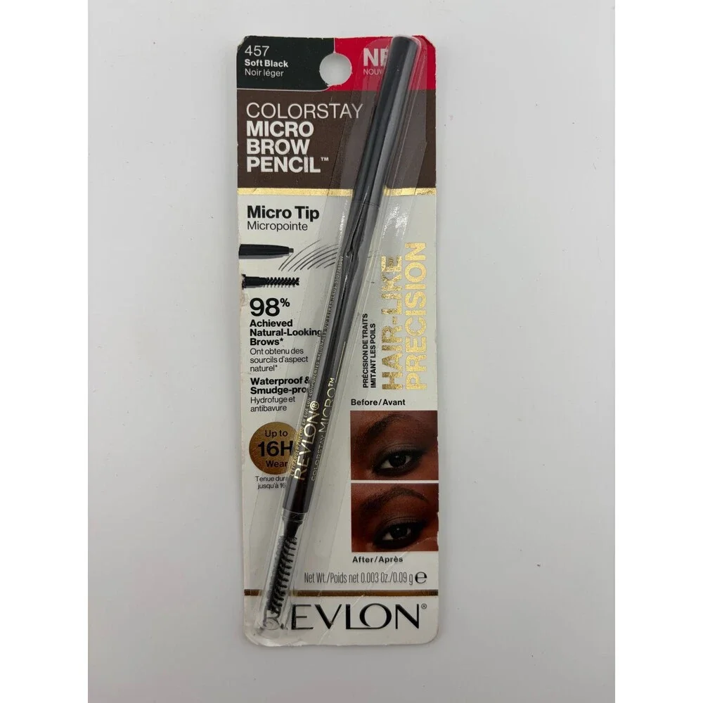 Revlon ColorStay Micro Waterproof & Long Wearing Eyebrow Pencil #457 Soft Black